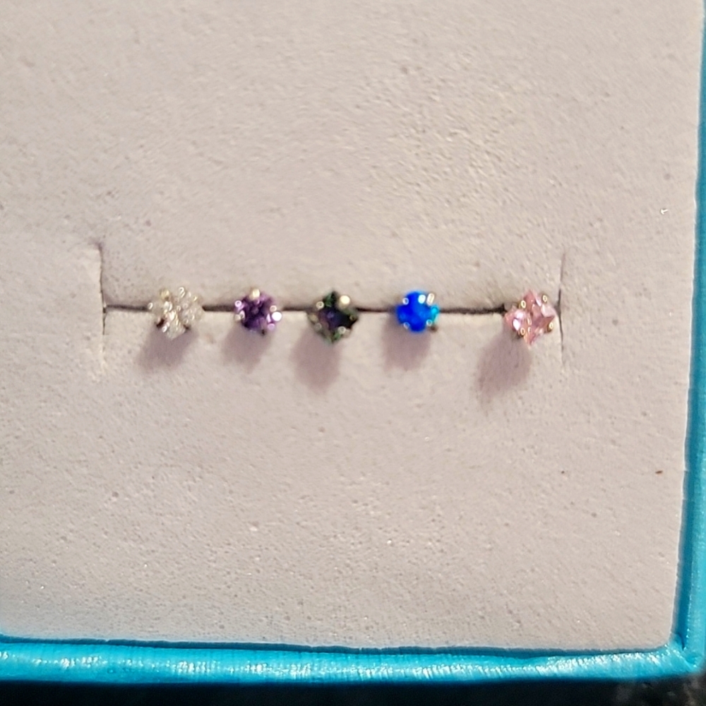 🆕️ Elegant Multi-Color Gemstone Nose Rings #1